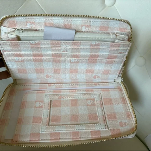 Betsey Johnson Pink and White Checkered Wallet - Picture 3 of 9